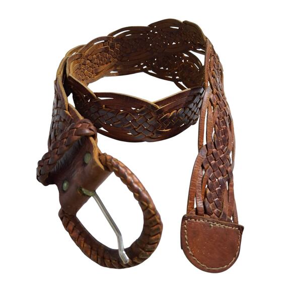 Vintage Y2K Weaved Leather Women's size 30"-32" Grunge Western Boho Casual Belt - Picture 2 of 12